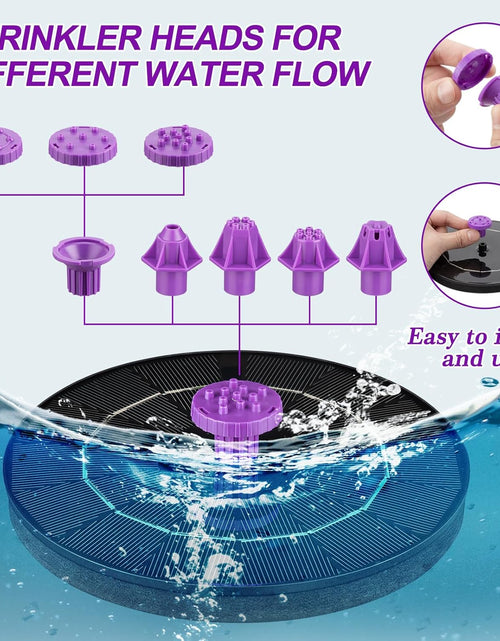Load image into Gallery viewer, 3.5W Solar Bird Bath Fountain Pump, Solar Powered Water Pump, Outdoor Water Fountain with 8-in-1 Nozzles
