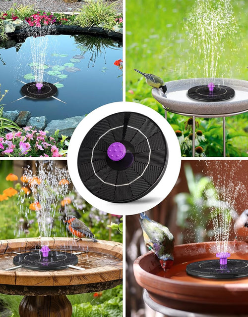 Load image into Gallery viewer, 3.5W Solar Bird Bath Fountain Pump, Solar Powered Water Pump, Outdoor Water Fountain with 8-in-1 Nozzles
