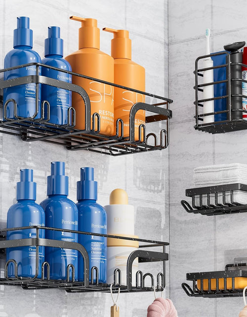 Load image into Gallery viewer, 5 Pack No Drilling Shelves, Rustproof Stainless Steel Bath Organizers, Large Capacity
