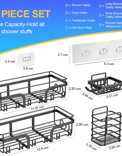 Load image into Gallery viewer, 5 Pack No Drilling Shelves, Rustproof Stainless Steel Bath Organizers, Large Capacity

