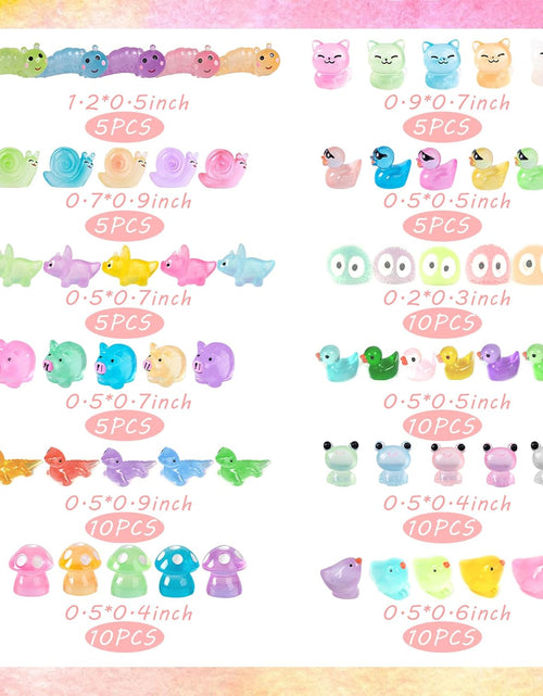 Load image into Gallery viewer, 90 PCS Mini Resin Animal Figurines Glow in The Dark Miniature Figurines
