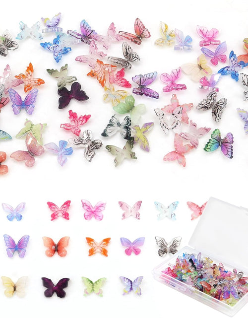 Load image into Gallery viewer, 60Pcs Mini Resin Butterflies, Miniature Dollhouse Accessories Tiny Butterflies
