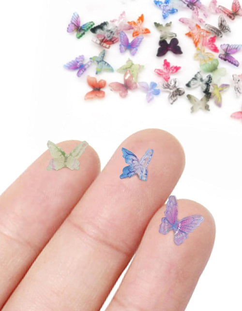 Load image into Gallery viewer, 60Pcs Mini Resin Butterflies, Miniature Dollhouse Accessories Tiny Butterflies
