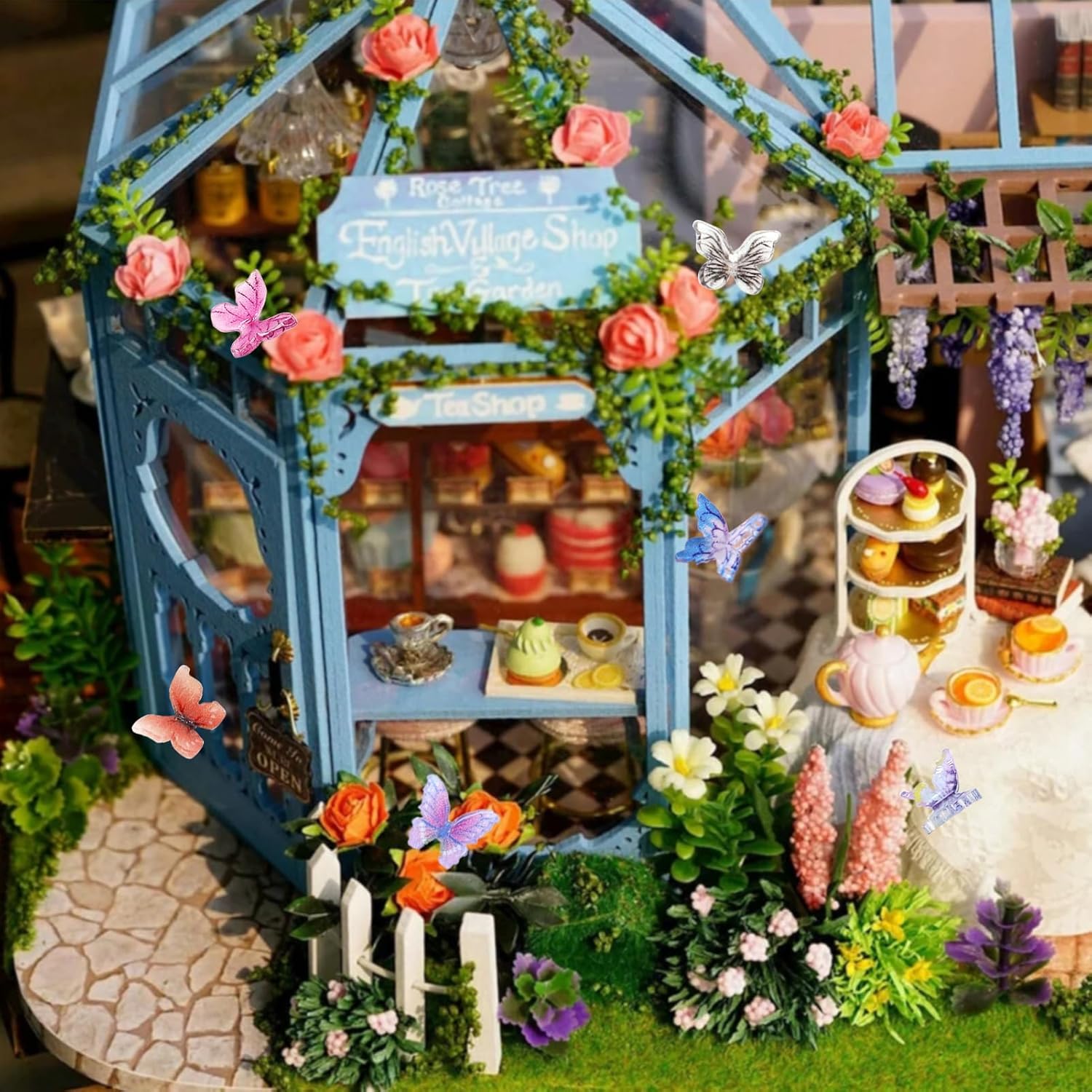 60Pcs Mini Resin Butterflies, Miniature Mini Resin Animals Figurines for DIY Fairy Garden