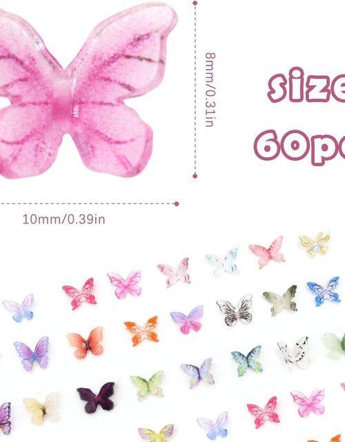 Load image into Gallery viewer, 60Pcs Mini Resin Butterflies, Miniature Dollhouse Accessories Tiny Butterflies
