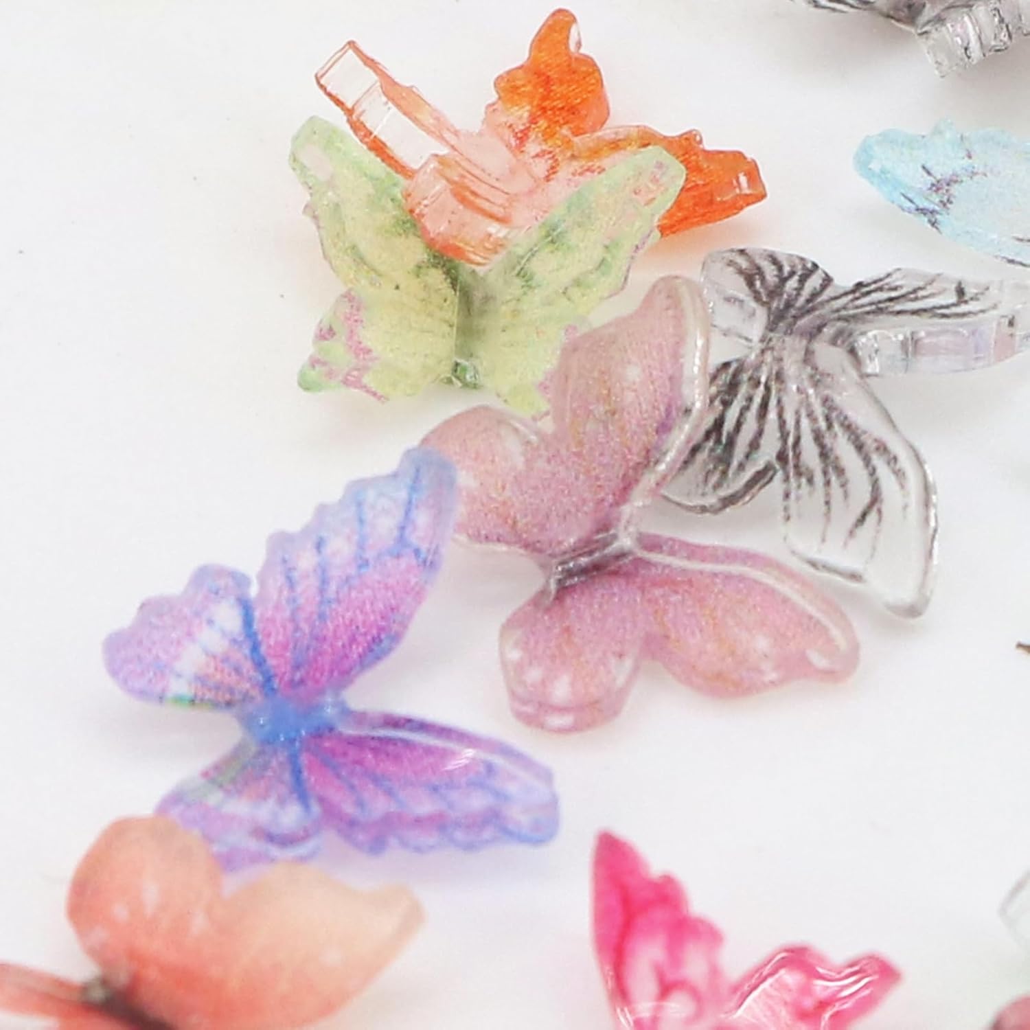 60Pcs Mini Resin Butterflies, Miniature Dollhouse Accessories Tiny Butterflies