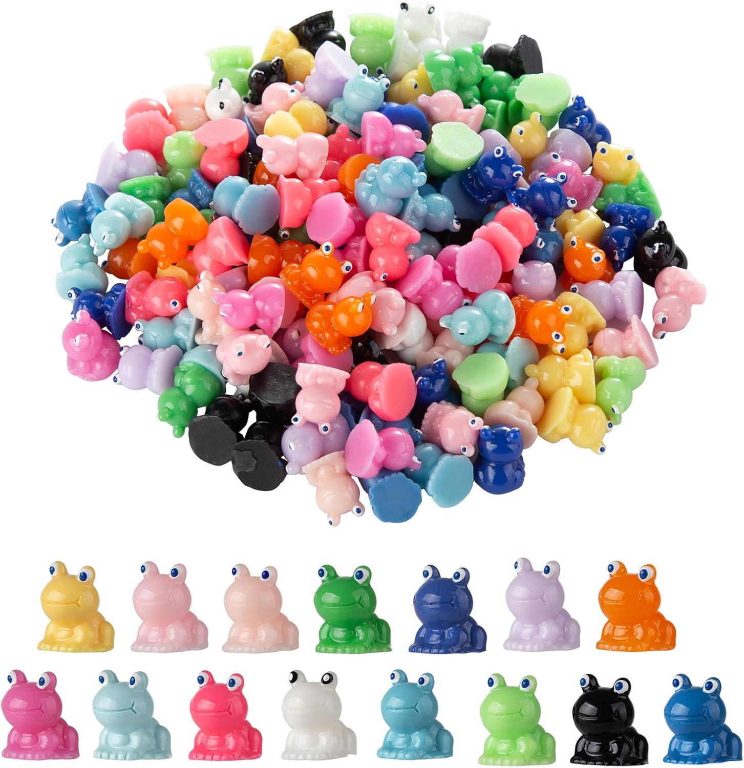 180 Pcs Mini Resin Frog Garden Decor Cute Green Figurines Miniature