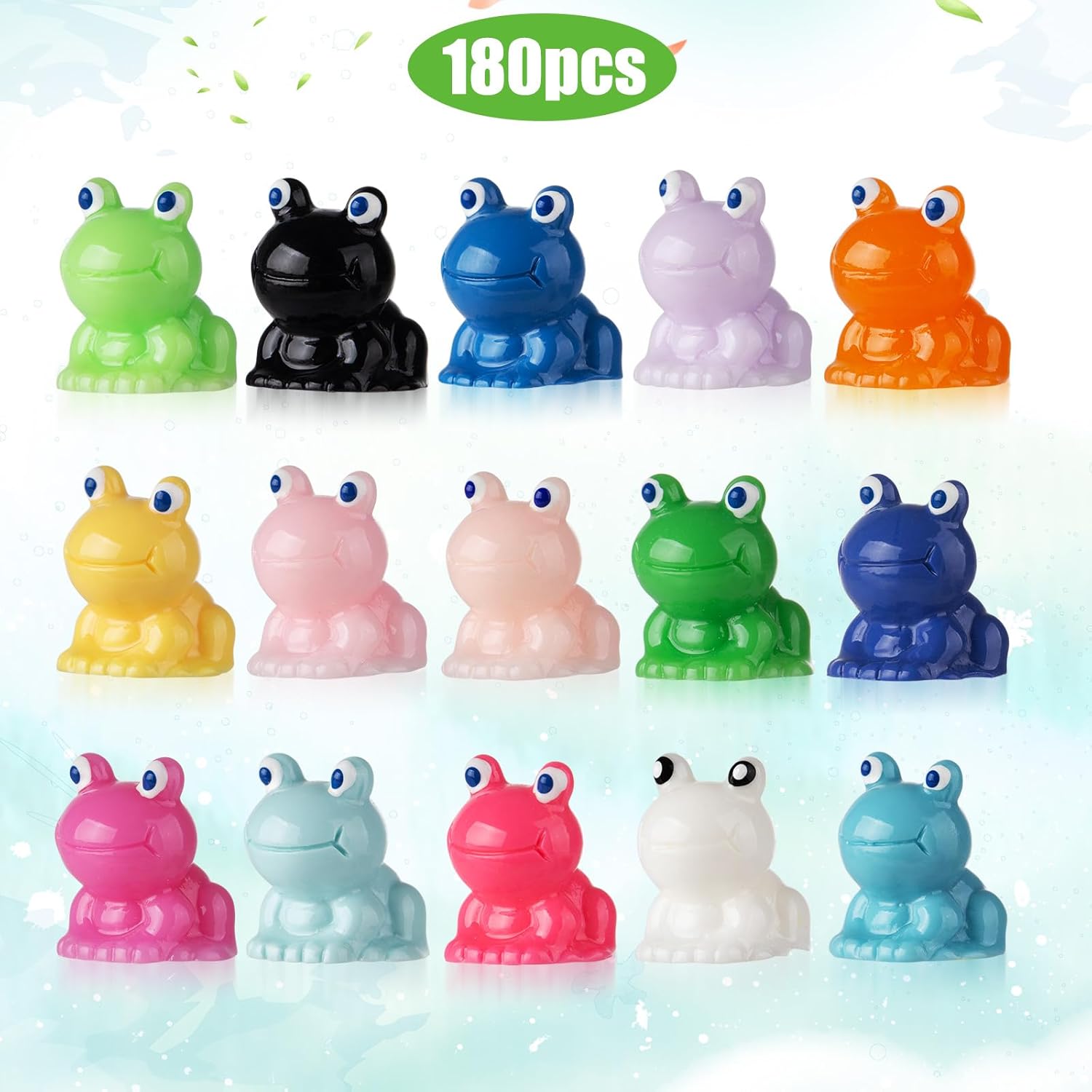 180 Pcs Mini Resin Frog Garden Decor Cute Green Figurines Miniature