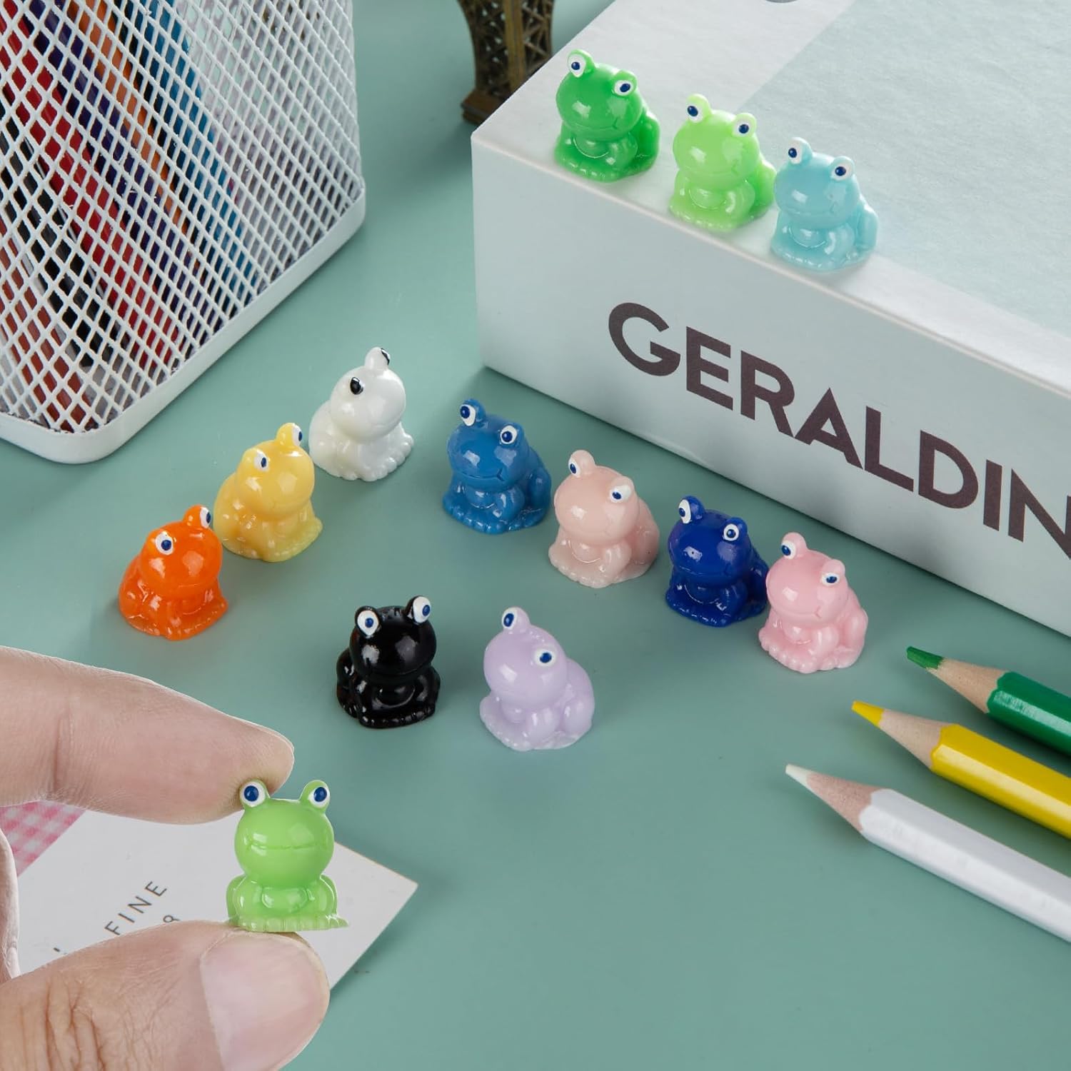 180 Pcs Mini Resin Frog Garden Decor Cute Green Figurines Miniature