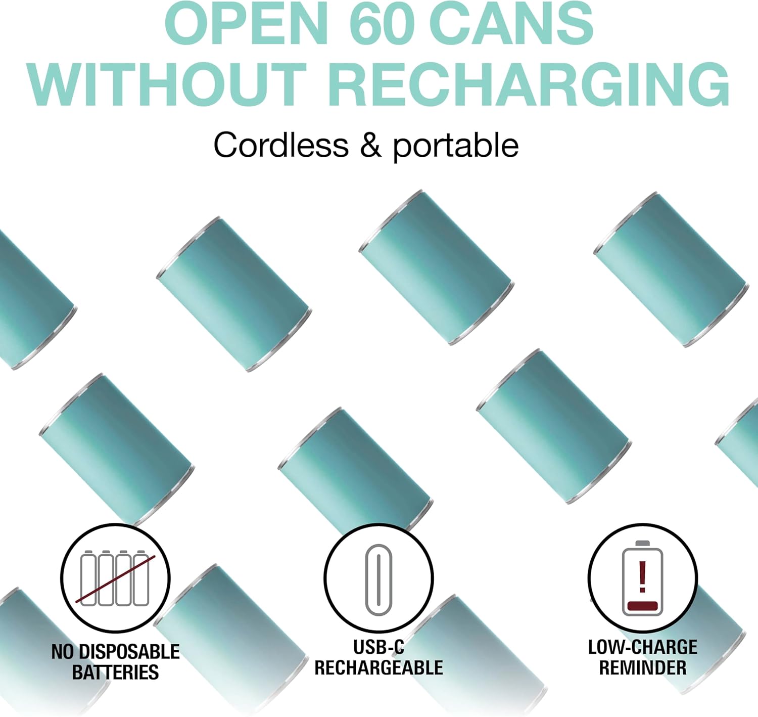 Automatic Electric Can Opener, Hands Free Cordless Operation & USB Rechargeable