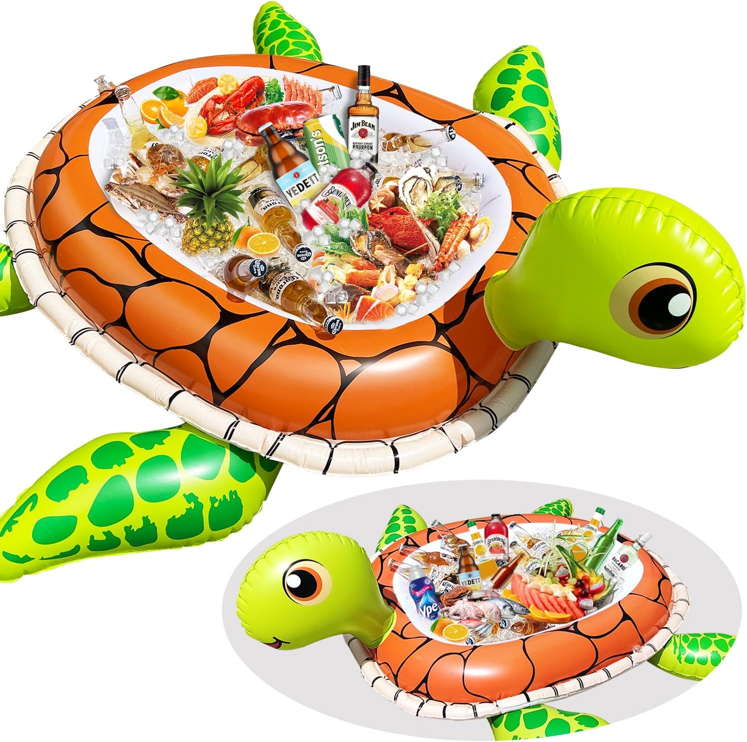 59" Large Drink Ice Cooler, Inflatable Pool Party Decorations