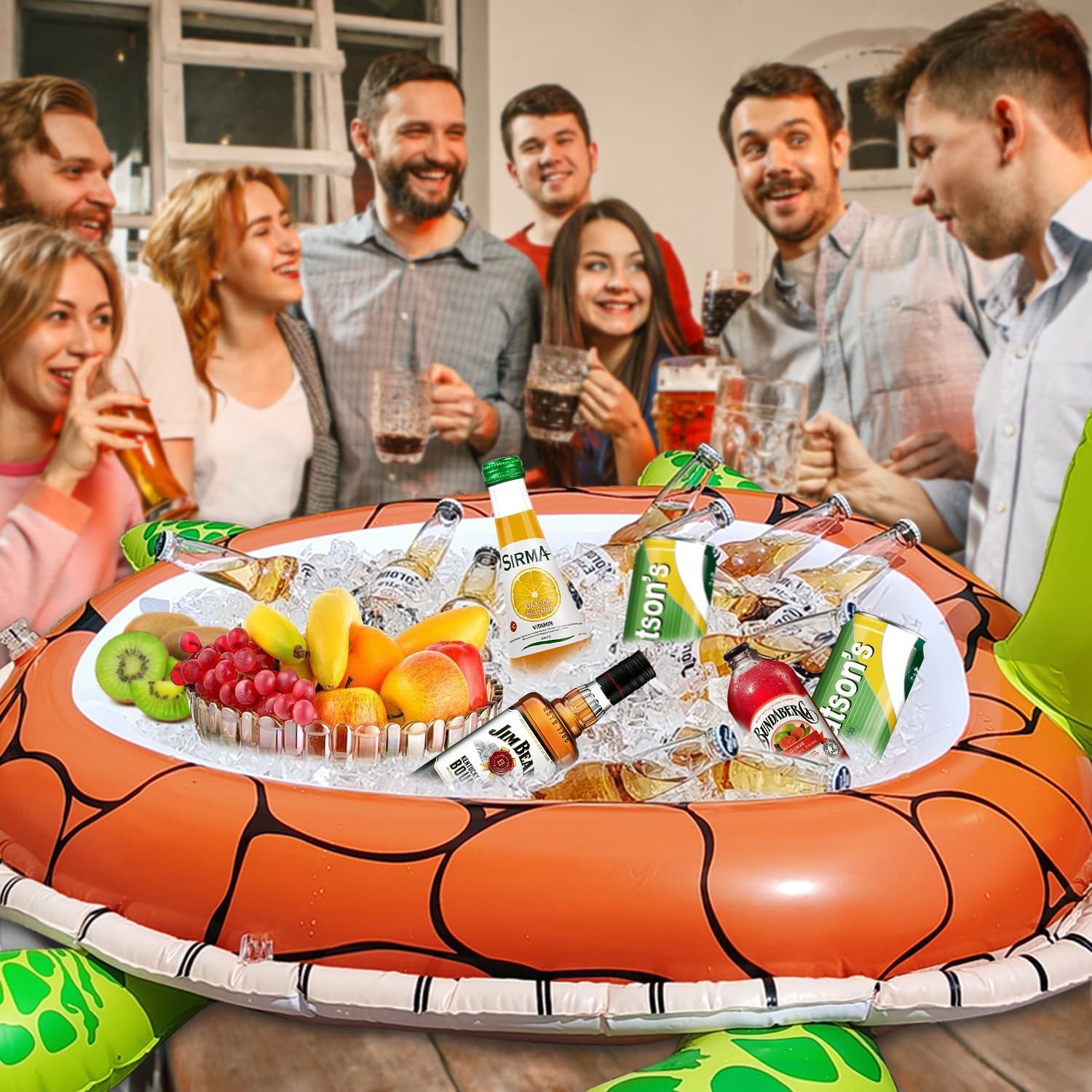 59" Large Drink Ice Cooler, Inflatable Pool Party Decorations