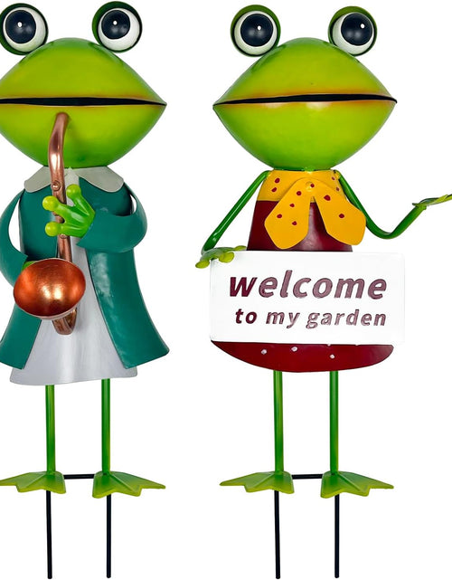 Load image into Gallery viewer, 3D Frog Figurines - Christmas Holiday Lawn Patio Yard Fairy Garden Decor (with Welcome)
