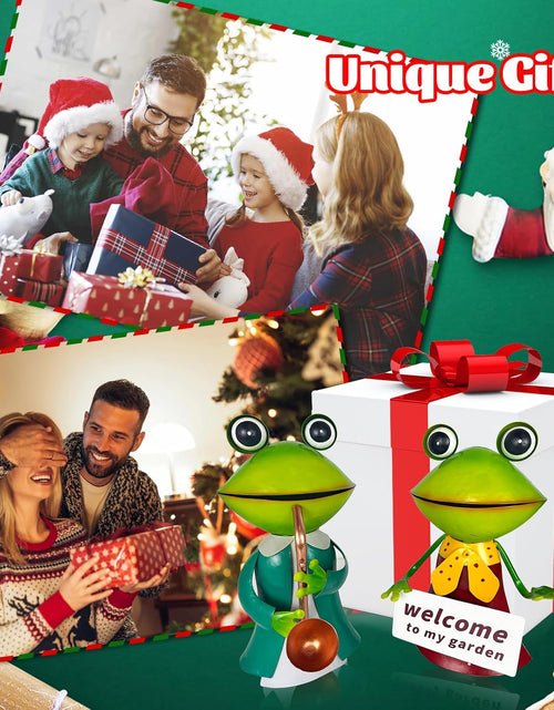 Load image into Gallery viewer, 3D Frog Figurines - Christmas Holiday Lawn Patio Yard Fairy Garden Decor (with Welcome)
