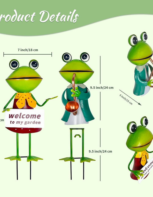 Load image into Gallery viewer, 3D Frog Figurines - Christmas Holiday Lawn Patio Yard Fairy Garden Decor (with Welcome)
