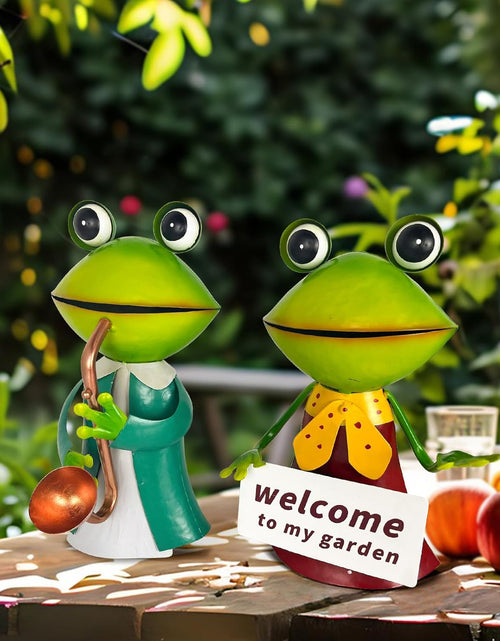 Load image into Gallery viewer, 3D Frog Figurines - Christmas Holiday Lawn Patio Yard Fairy Garden Decor (with Welcome)
