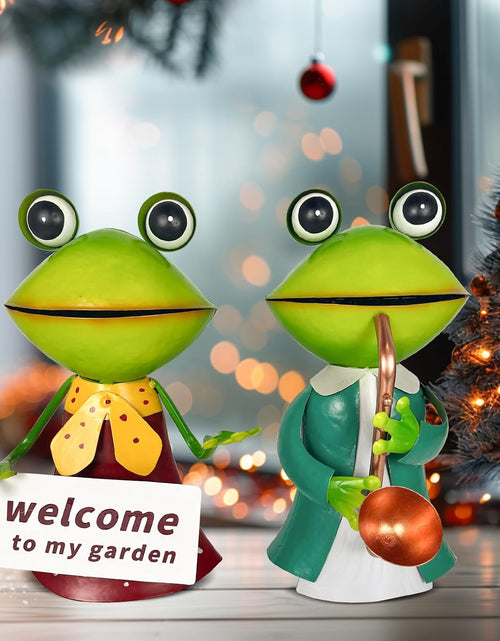 Load image into Gallery viewer, 3D Frog Figurines - Christmas Holiday Lawn Patio Yard Fairy Garden Decor (with Welcome)
