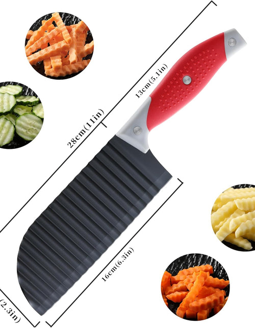 Load image into Gallery viewer, Crinkle Cutter for Veggies, French Fry, Potato, Cucumber, Carrot and Fruit ( Dishwasher Safe)
