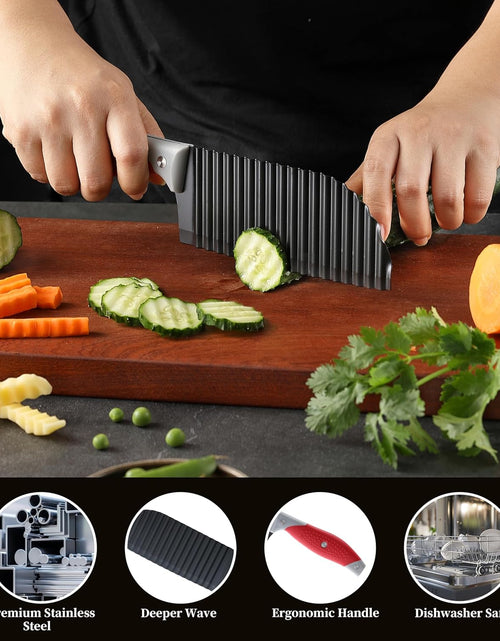 Load image into Gallery viewer, Crinkle Cutter for Veggies, French Fry, Potato, Cucumber, Carrot and Fruit ( Dishwasher Safe)
