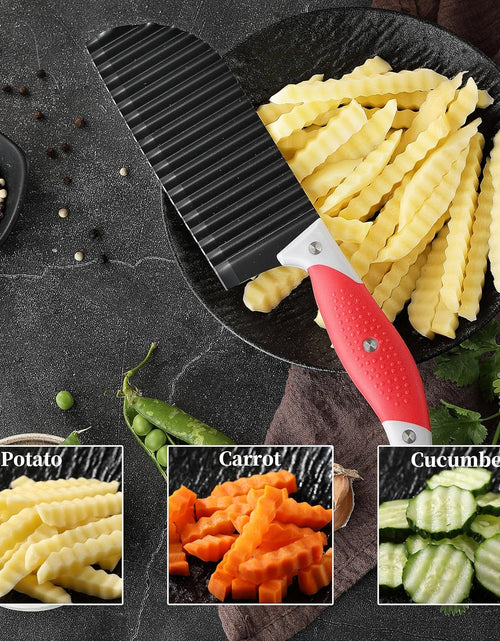Load image into Gallery viewer, Crinkle Cutter for Veggies, French Fry, Potato, Cucumber, Carrot and Fruit ( Dishwasher Safe)
