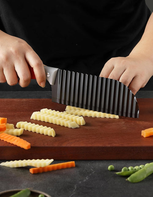 Load image into Gallery viewer, Crinkle Cutter for Veggies, French Fry, Potato, Cucumber, Carrot and Fruit ( Dishwasher Safe)
