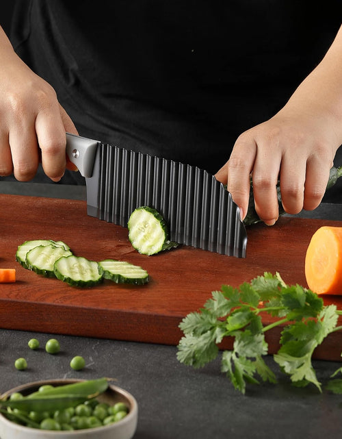 Load image into Gallery viewer, Crinkle Cutter for Veggies, French Fry, Potato, Cucumber, Carrot and Fruit ( Dishwasher Safe)
