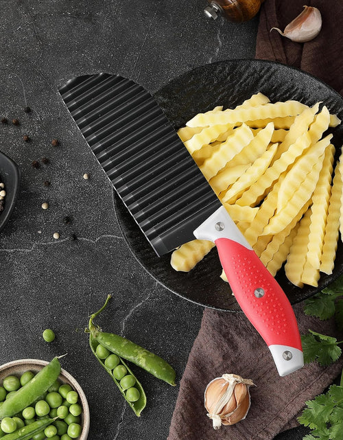 Load image into Gallery viewer, Crinkle Cutter for Veggies, French Fry, Potato, Cucumber, Carrot and Fruit ( Dishwasher Safe)
