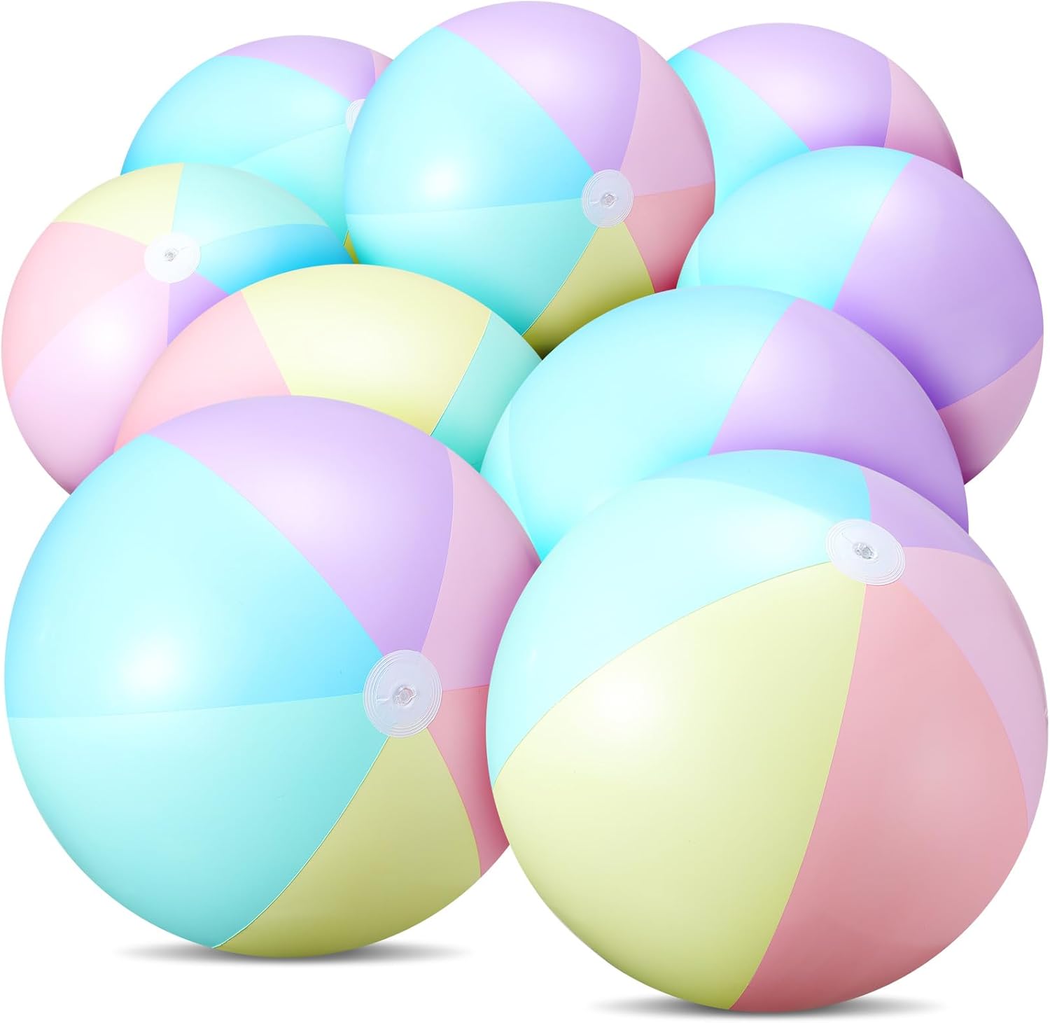 24 Pcs Inflatable Beach Balls Bulk Pastel Color  for Adults Summer Swimming Pool