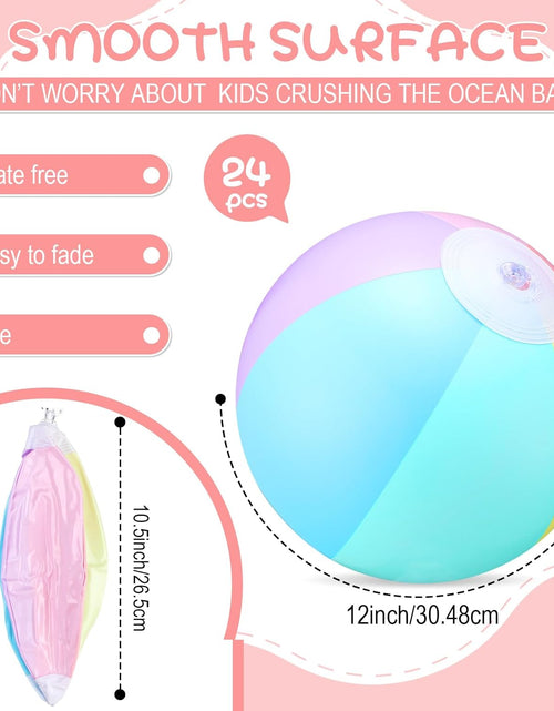 Load image into Gallery viewer, 24 Pcs Inflatable Beach Balls Bulk Pastel Color  for Adults Summer Swimming Pool
