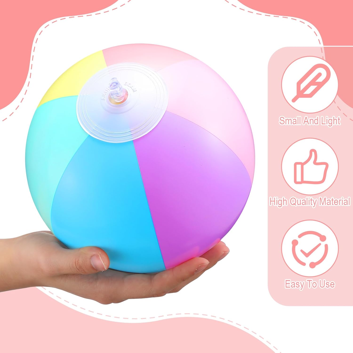 24 Pcs Inflatable Beach Balls Bulk Pastel Color  for Adults Summer Swimming Pool