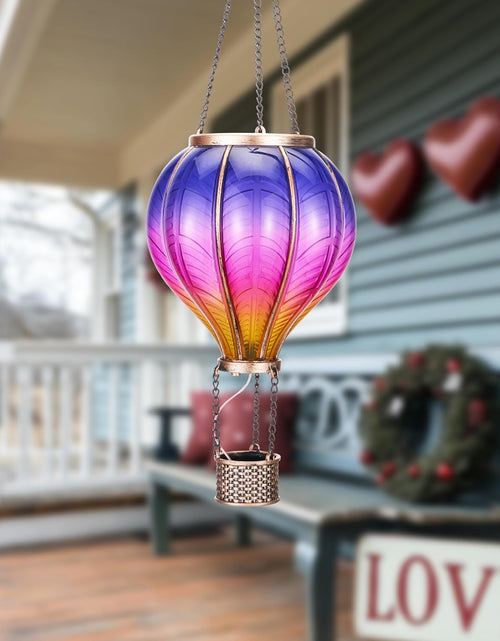 Load image into Gallery viewer, Hot Air Balloon Solar Lantern for Garden Decor (Purple &amp; Pink)
