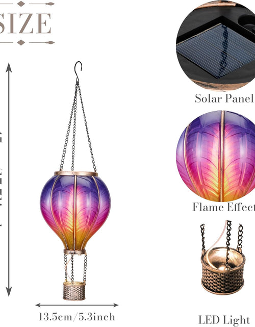 Load image into Gallery viewer, Hot Air Balloon Solar Lantern for Garden Decor (Purple &amp; Pink)

