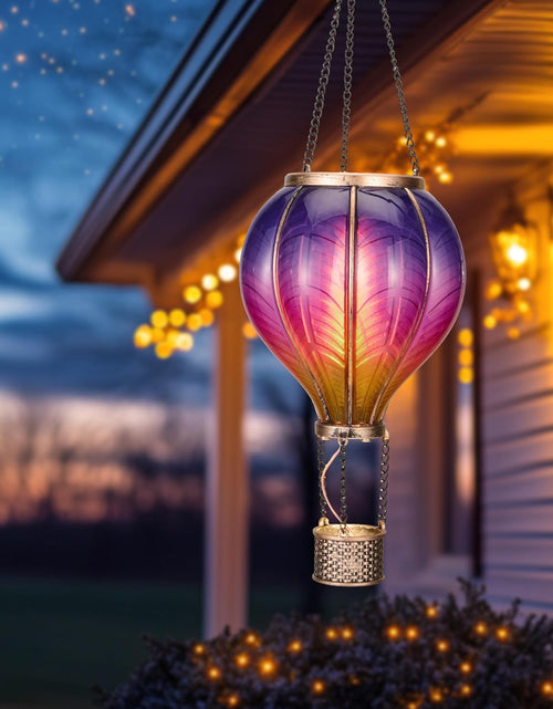 Load image into Gallery viewer, Hot Air Balloon Solar Lantern for Garden Decor (Purple &amp; Pink)
