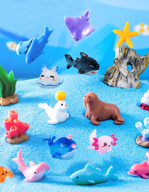 Load image into Gallery viewer, 45 Pcs Mini Ocean Resin Animals Marine Miniature Animals Figurines
