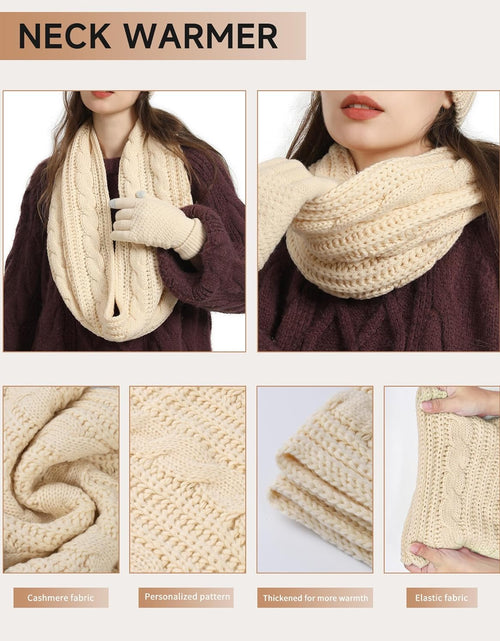 Load image into Gallery viewer, 5pcs Gift Set Winter Beanie Hat Scarf Gloves Set for Women
