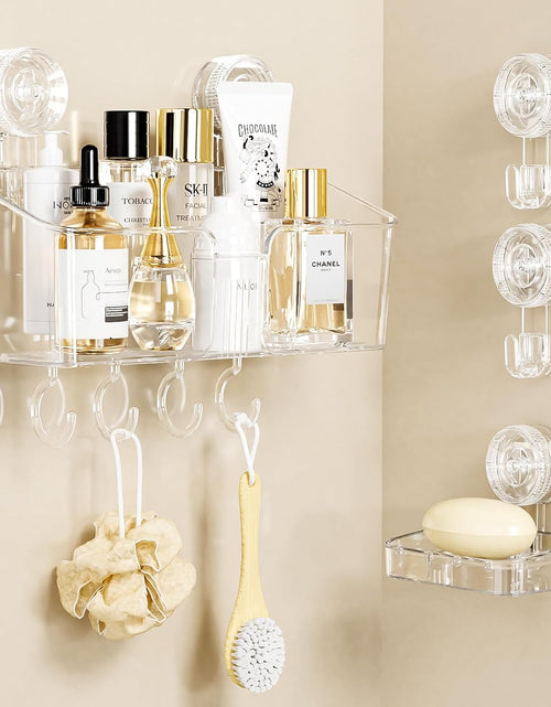 Load image into Gallery viewer, 4 Packs Shower Caddy Suction Cup Clear NO-Drilling Shower Organizer Bathroom
