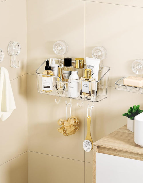 Load image into Gallery viewer, 4 Packs Shower Caddy Suction Cup Clear NO-Drilling Shower Organizer Bathroom
