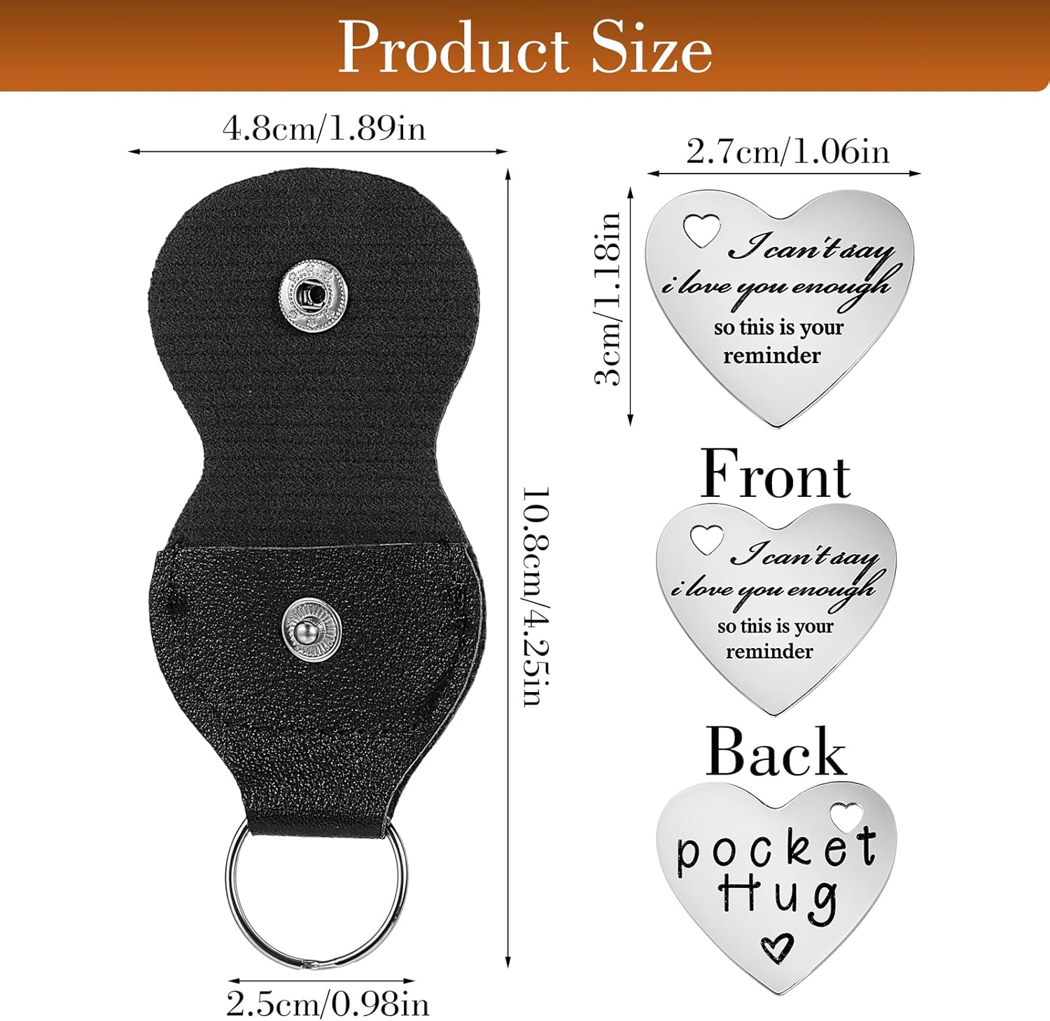 Pocket Hug Token, Long Distance Gifts Keepsake, Double Sided Pocket