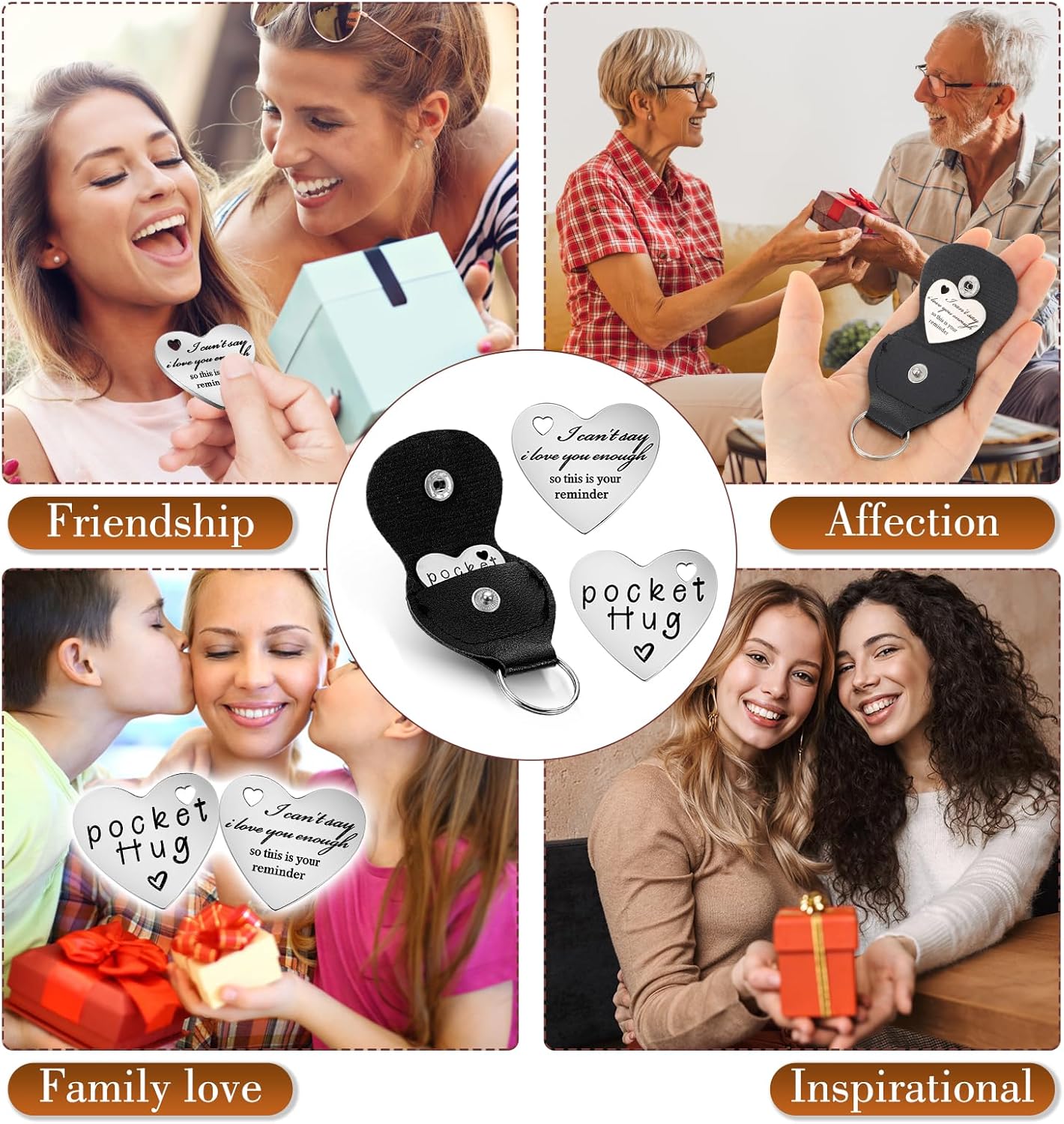 Pocket Hug Token, Long Distance Gifts Keepsake, Double Sided Pocket