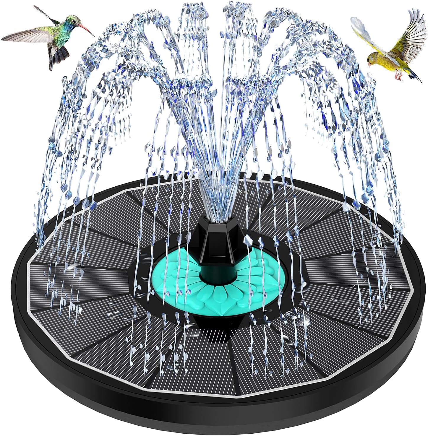 Solar Fountain Cyan Flower, Upgrade 3.5W Solar Bird Bath Fountains