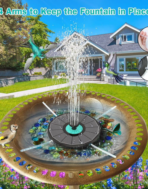 Load image into Gallery viewer, Solar Fountain Cyan Flower, Upgrade 3.5W Solar Bird Bath Fountains
