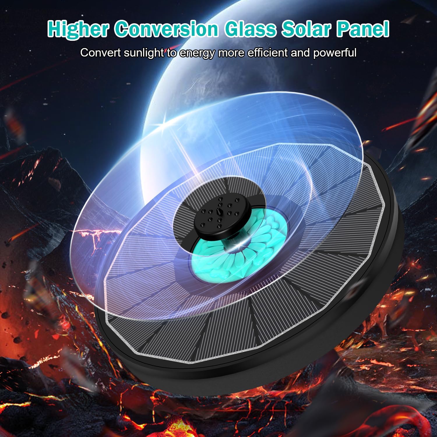 Solar Fountain Cyan Flower, Upgrade 3.5W Solar Bird Bath Fountains