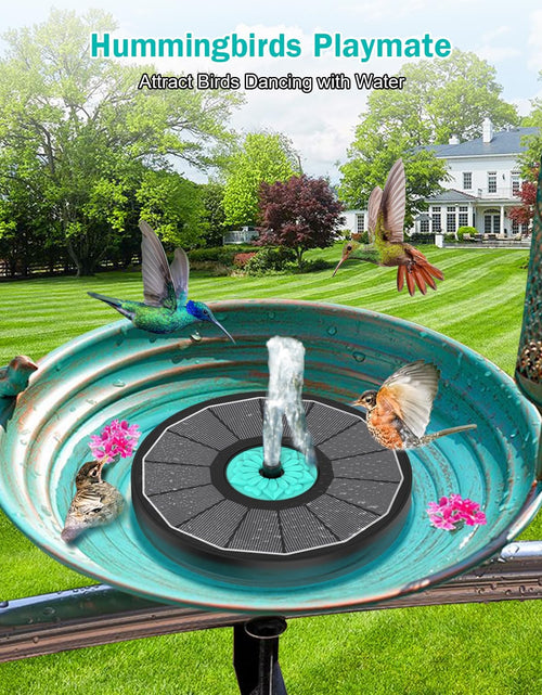 Load image into Gallery viewer, Solar Fountain Cyan Flower, Upgrade 3.5W Solar Bird Bath Fountains
