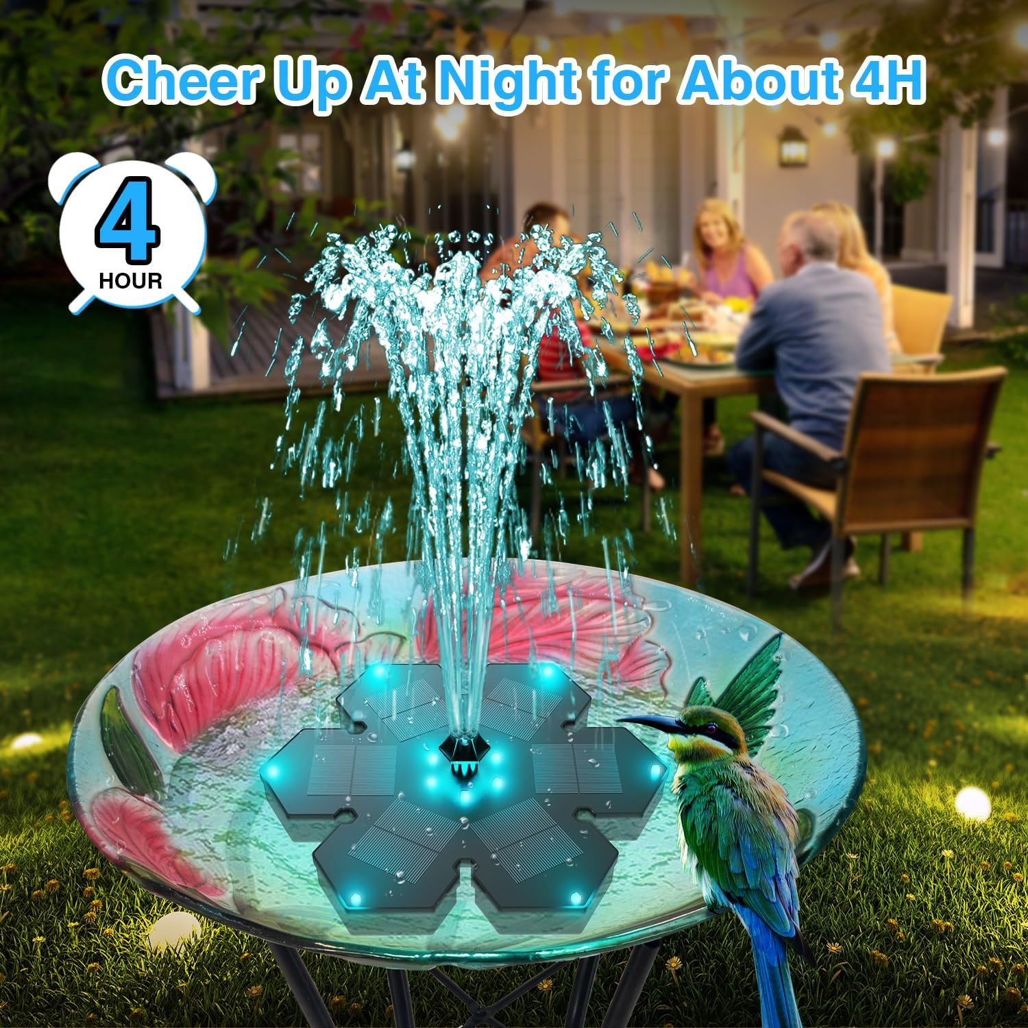 Solar Fountain Snowflake Style, 2025 Upgrade 3.5W Solar Bird Bath Fountains