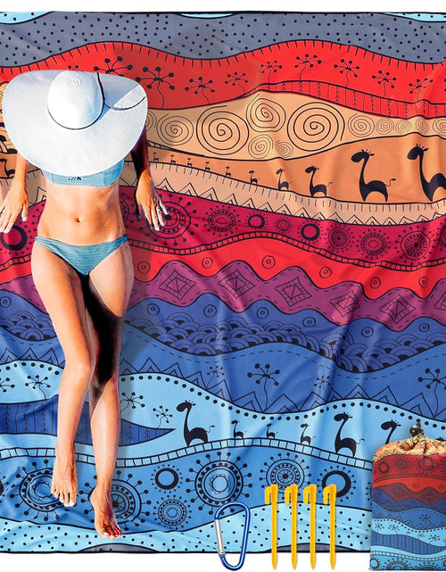 Load image into Gallery viewer, Summer Beach Blanket Waterproof Sandproof Extra Large Beach Mat 79&quot; X 83&quot; (Turtle)
