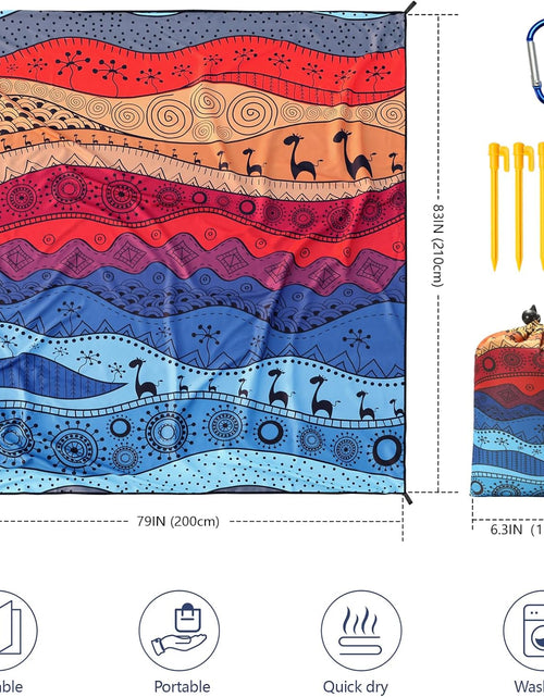 Load image into Gallery viewer, Summer Beach Blanket Waterproof Sandproof Extra Large Beach Mat 79&quot; X 83&quot; (Turtle)
