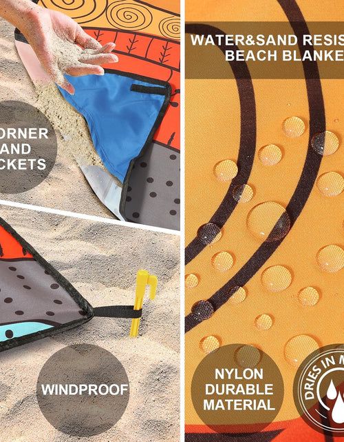 Load image into Gallery viewer, Summer Beach Blanket Waterproof Sandproof Extra Large Beach Mat 79&quot; X 83&quot; (Turtle)
