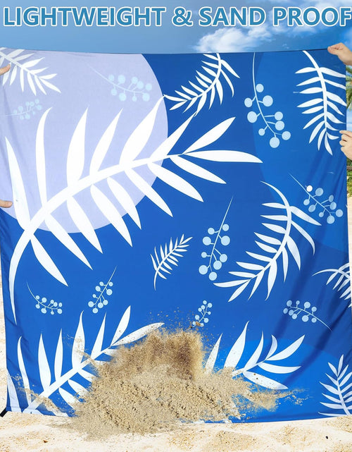 Load image into Gallery viewer, Summer Beach Blanket Waterproof Sandproof Extra Large Beach Mat 79&quot; X 83&quot; (Blue)
