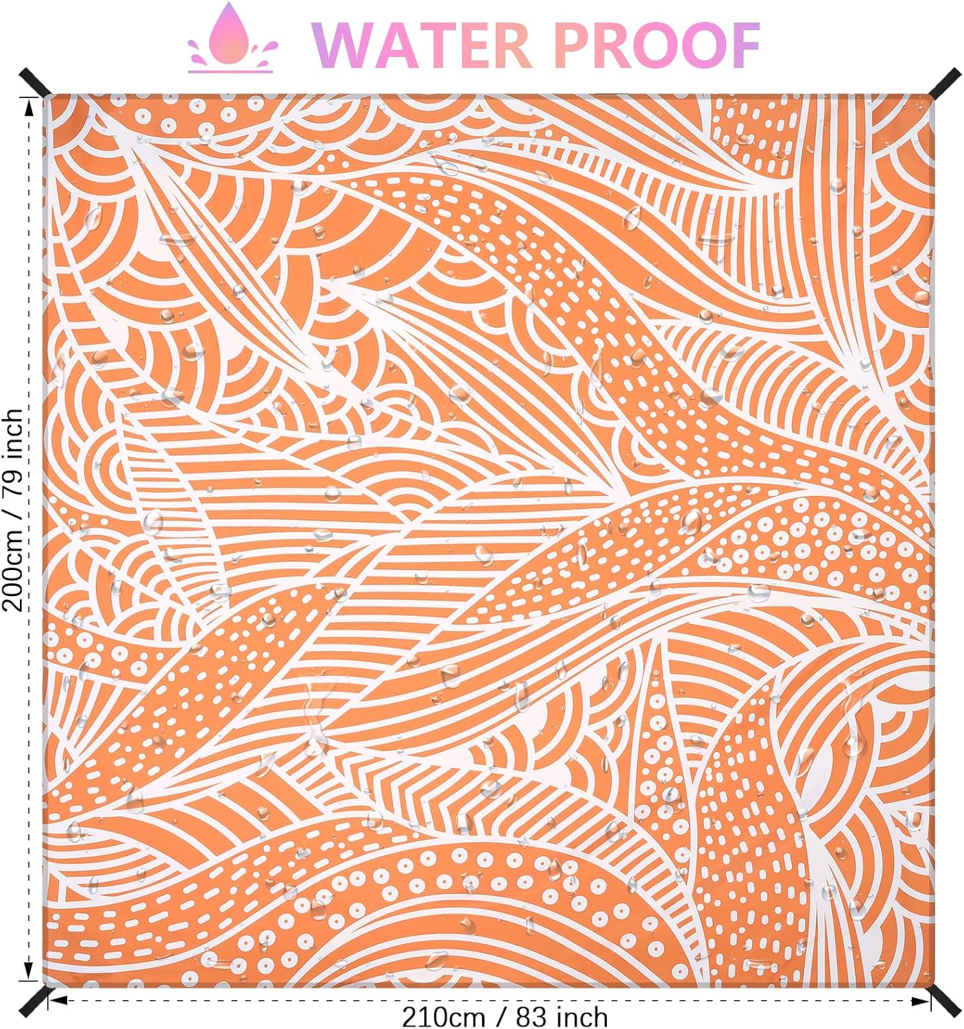 Summer Beach Blanket Waterproof Sandproof Extra Large Beach Mat 79" X 83"