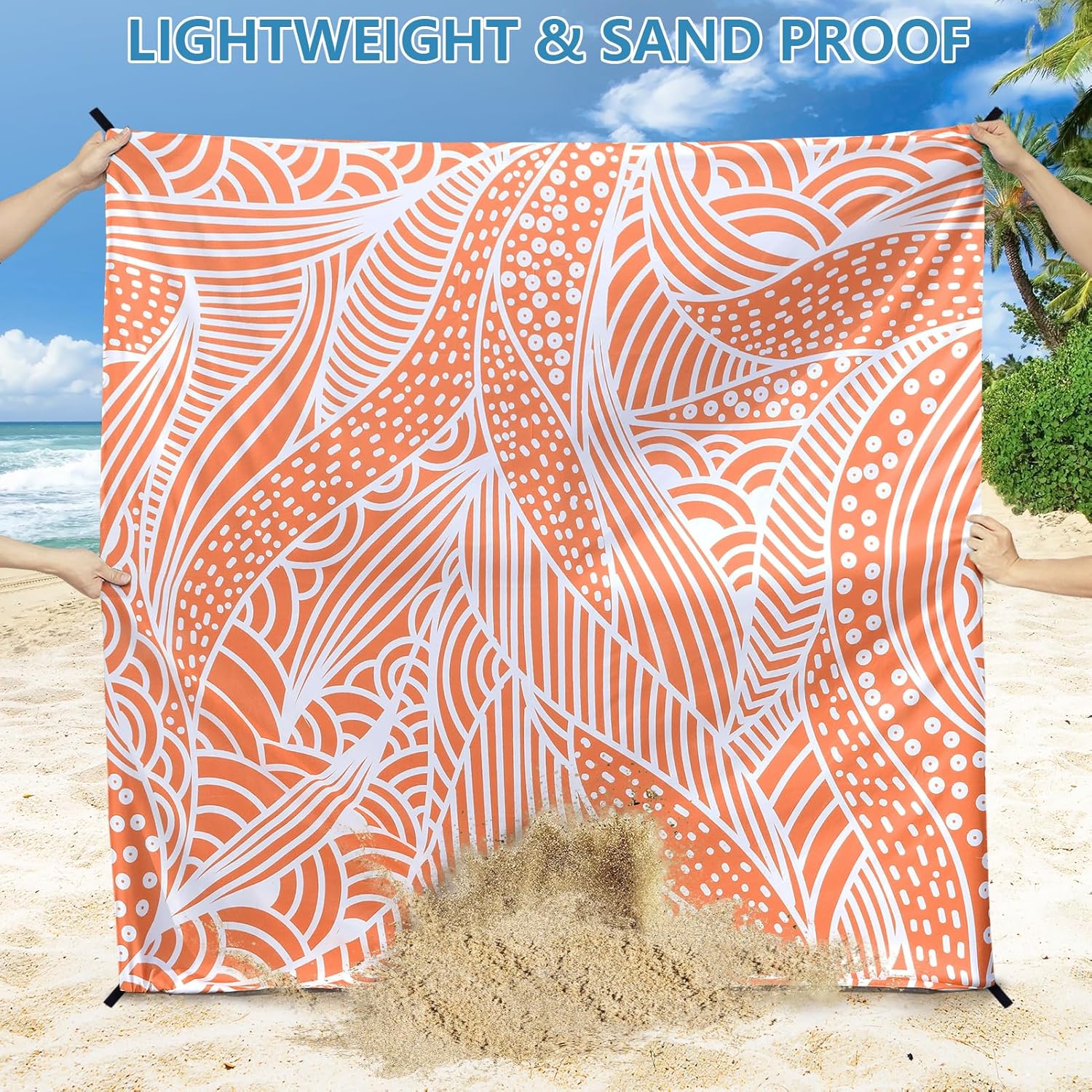 Summer Beach Blanket Waterproof Sandproof Extra Large Beach Mat 79" X 83"